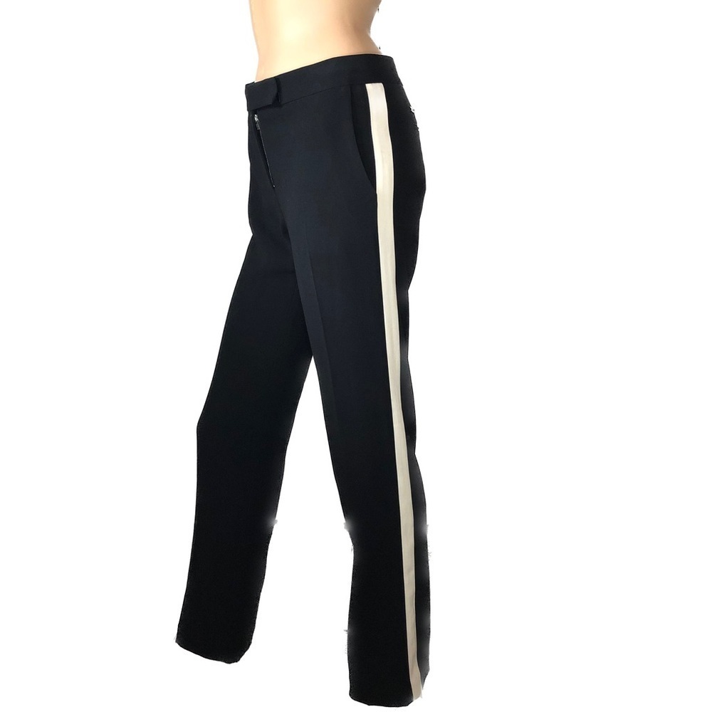 Aritzia Babaton Conan Black Striped Tailored Crepe Trouser High Rise Pants 00